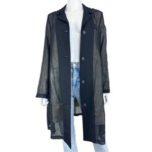 Annette Gortz Sheer Black Silk Blend Jacket Size 36